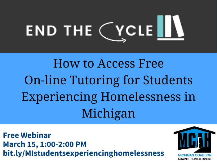 How to Access Free On-line Tutoring for Students Experiencing Homelessness in Michigan